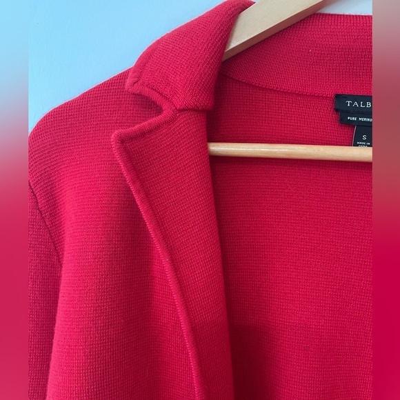 Talbots 100% Merino Wool Red Cardigan Jacket. Size S Christmas sweater - Picture 6 of 7